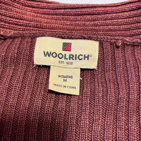 Woolrich women's weathered cabernet ribbed knit button-up cardigan - Picture 5 of 8